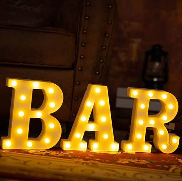 LED Letter Lights Sign 3 Alphabet Letters A. B. R Light Up Letters Sign for Night Light Wedding Birthday Party Battery Powered Christmas Lamp Home Bar C C223