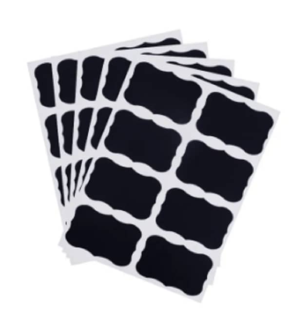 32Pcs Set Waterproof Chalkboard Kitchen Labels for Jars and Bottles (Black) R1183
