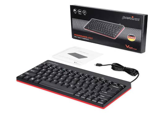 Perixx PERIBOARD-422 Wired Mini USB-C Keyboard, USB Type C Connection, Black C a1232