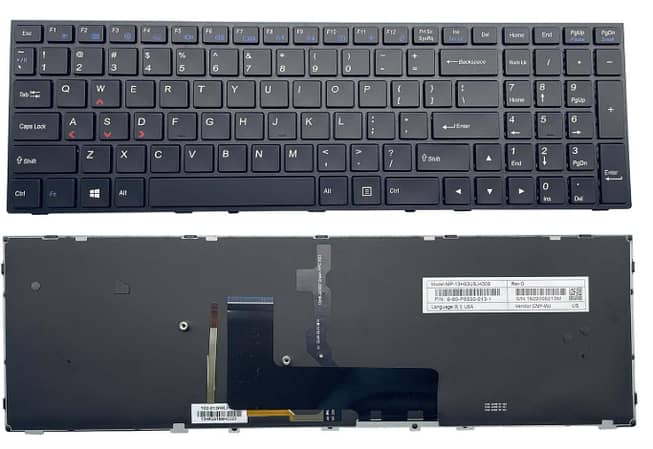 USA US Layout New Laptop Keyboard for Clevo Sager P650 P650SE P655SE NP8652 NP8650 NP8670 NP8671 MP-13H83USJ430B 6-80-P6500-013-1 Black Framed Backlight C R4771