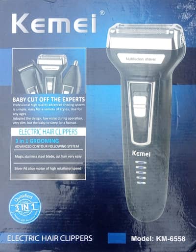 Kemei KM-6558 3-in-1 Grooming Kit & Trimmer