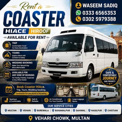 Rent a Coaster HiAce HiRoof available for rent. Book coaster HiAce.