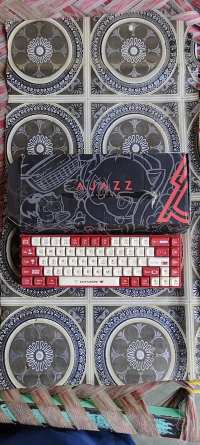 AJAZZ AK680 Mechanical Gaming Keyboard (Red & White Edition) ⌨