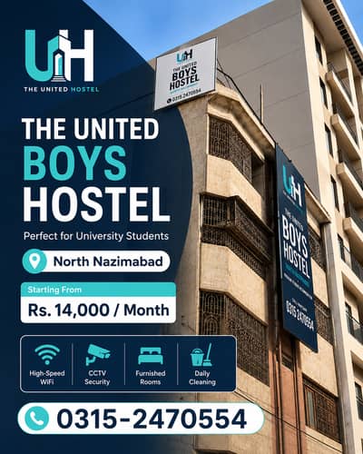 Student Boys Hostel Near Board Office | North Nazimabad | WiFi |