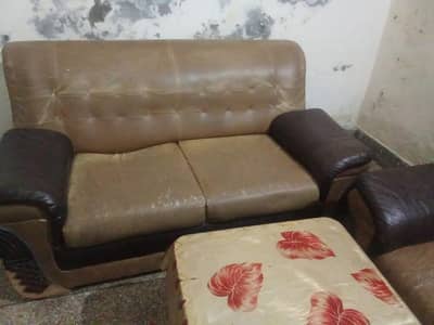 leather three pie sofa