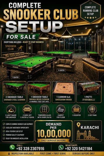 Snooker Club Setup For Sale| Snooker Business For Sale |Billiard Club