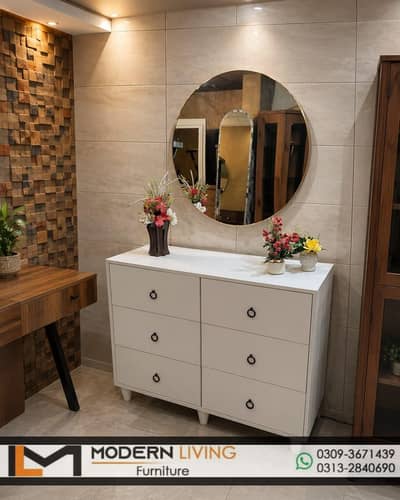 Dressing Table 6 Storage Drawers With Mirror