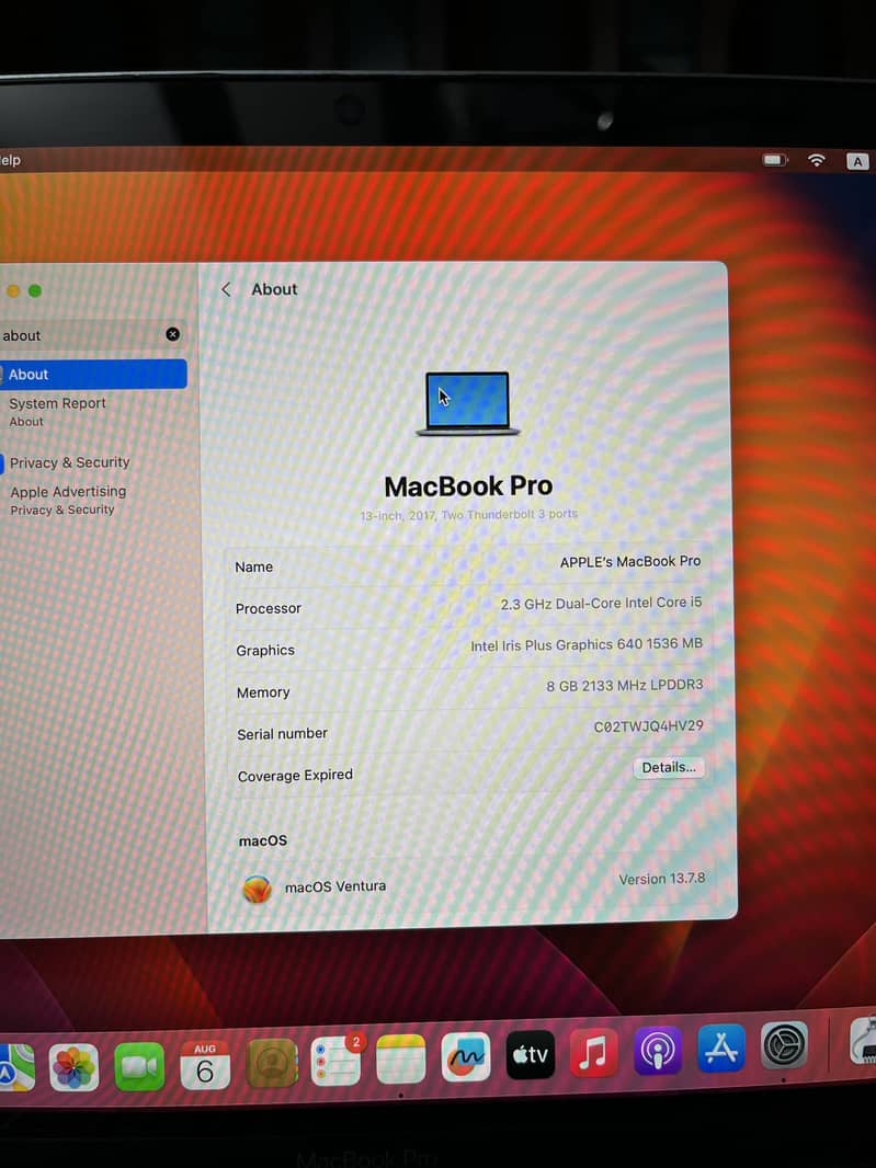 Macbook Pro 2017 19