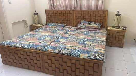 single bed with matress with side table and pic frame for sale