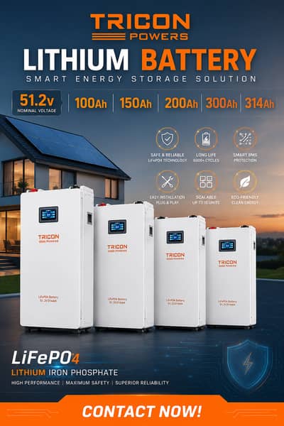 Lithium Battery 51.2V 314Ah 200Ah 100Ah | LiFePO4 | Smart BMS