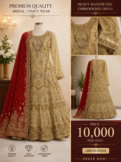Luxury Formal Eastern Dress – Heavy Embroidered Party Wear