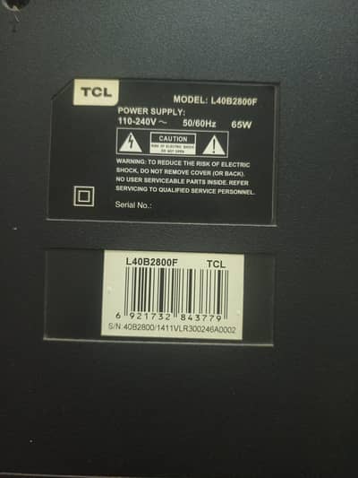 TCL 40" LED TV with HDMI and USB