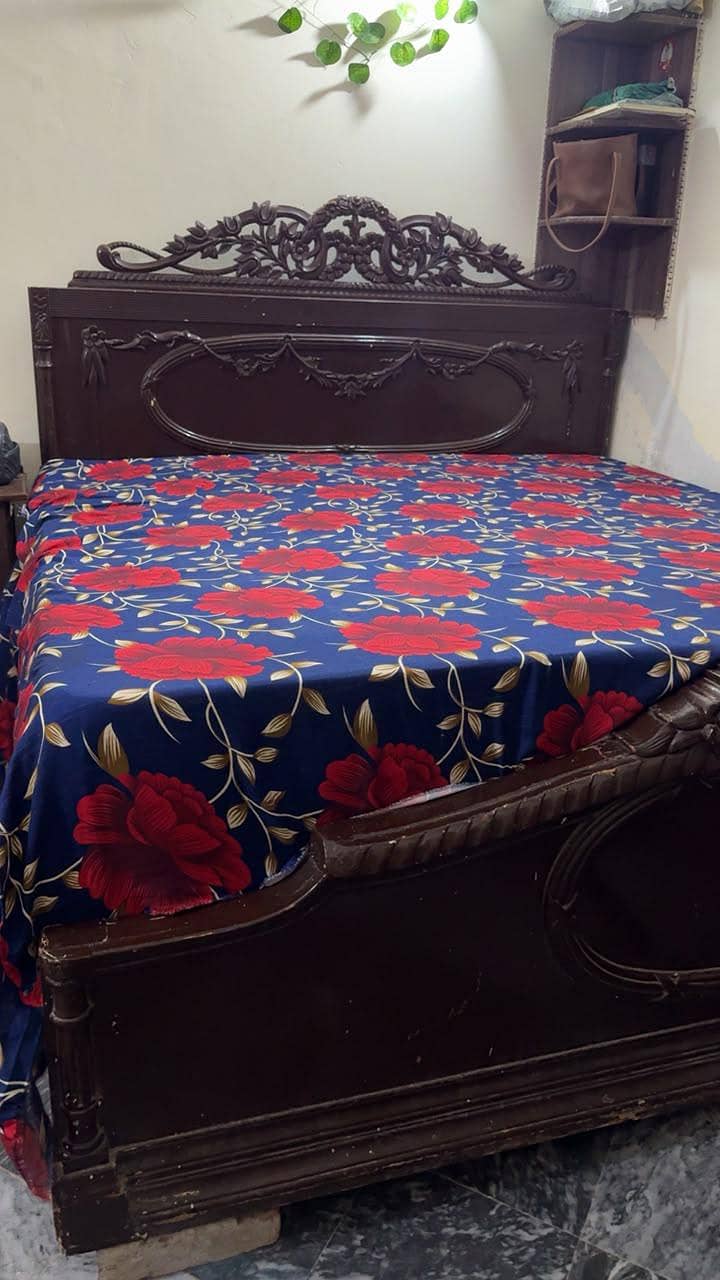Heavy Solid Sheesham King Size Bed, 0