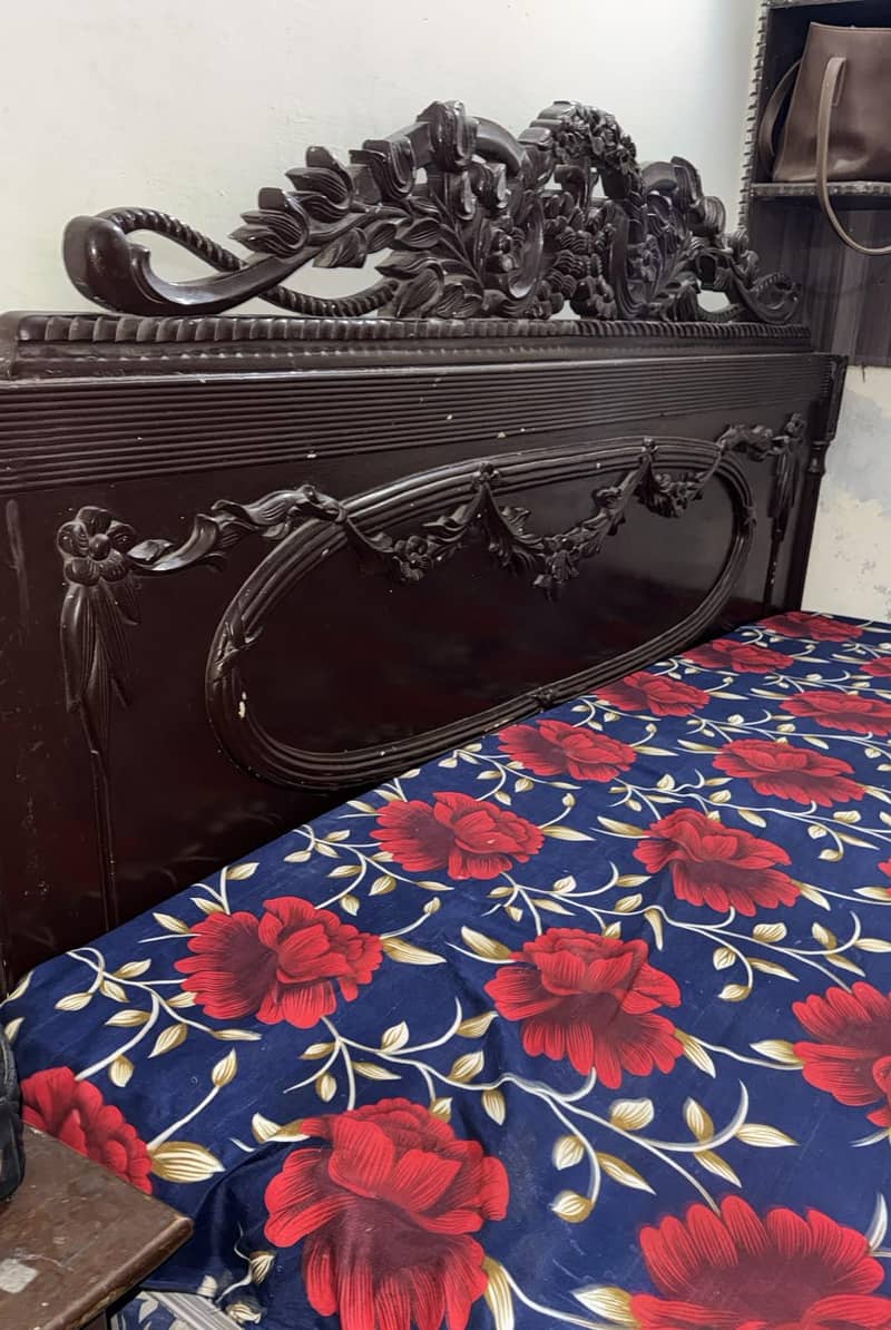 Heavy Solid Sheesham King Size Bed, 1