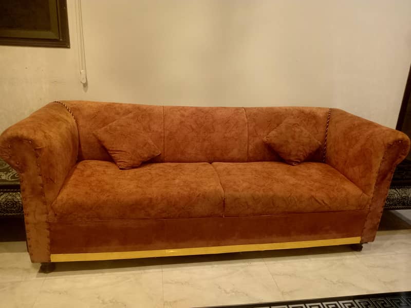 5 seater pure velvet MoltyFoam sofa set with springs 1
