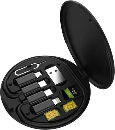 6-in-1 Wireless Charger & Card Holder Black
