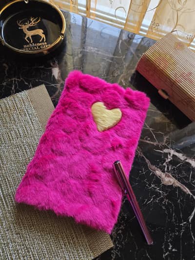 Stylish Pink-Fur Notebook