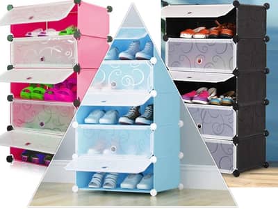 5 Layer Shose Rack Multipurpose DIY Plastic 5 Cube Shoe Rack Organize