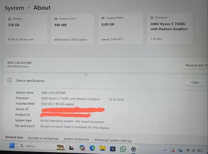 AMD Ryzen 5 7430U laptop | 8GB RAM | window 11 pro | Box open laptop