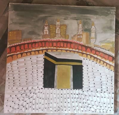 Handmade Canvas Painting-kabba - Wall Art - Chiniot