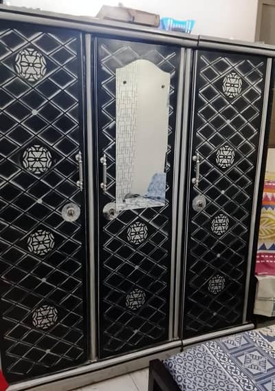 3 door wardrobe rod iron