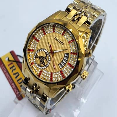 luxury watch golden colour and watch is good looking