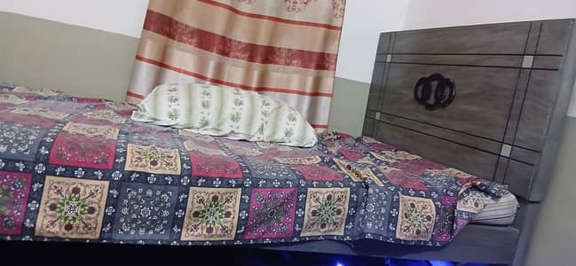Single bed with two side tables and mattress