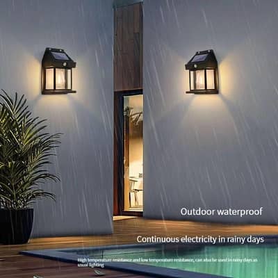 Motion Sensor Solar Wall Lamp Black ABS Outdoor