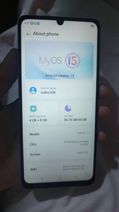 nubia a36 4.64 only mobile