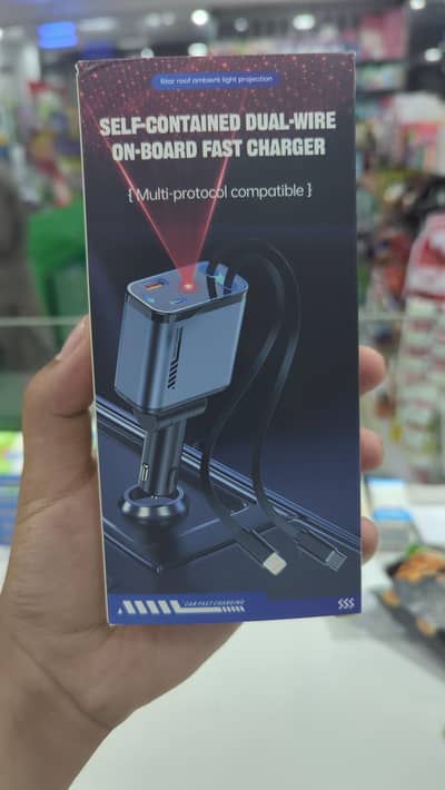Brand New Dual Wire Car Fast Charger  اپن