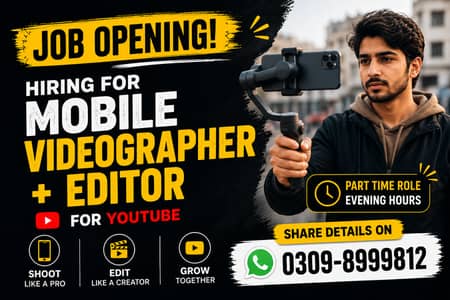 Hiring: Part-Time Mobile Videographer & Video Editor (YouTube)