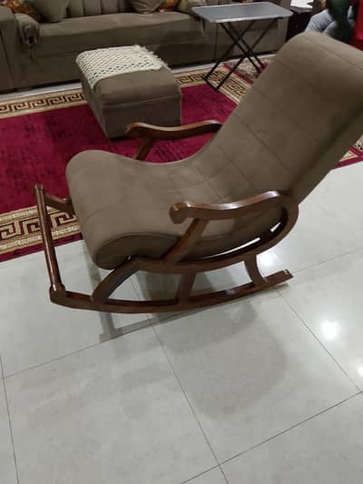ROCKING CHAIR WOODEN WITH CUSHION