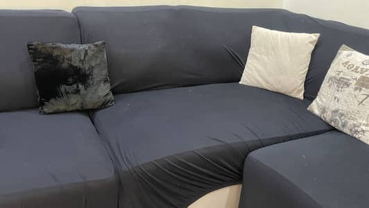 L shaped sofa with sofa cover