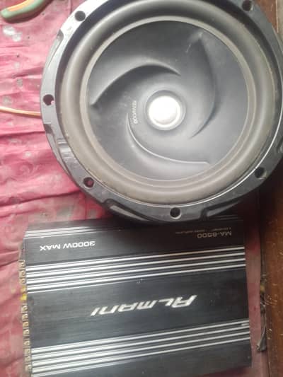 car amplifier 4 ch and ken wood woofer