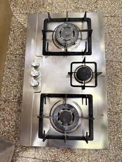 NasGas 3 Burner Stove Kitchen Hob stainless steel