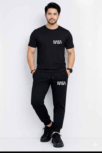 Men's Black Summer Tracksuit – Size M/L/XL – Rs 600