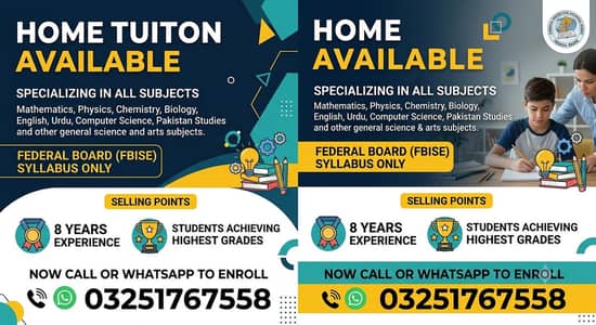 Home Tuition are available