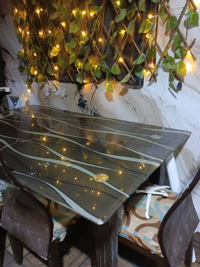 Four chairs with table