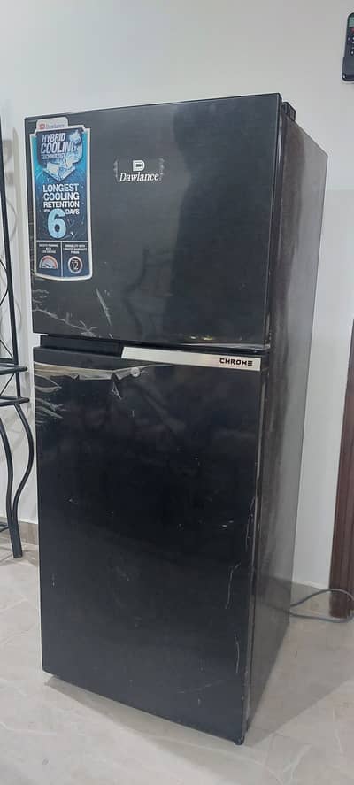 Dawlance Chrome Hairline Black Double-Door Refrigerator
