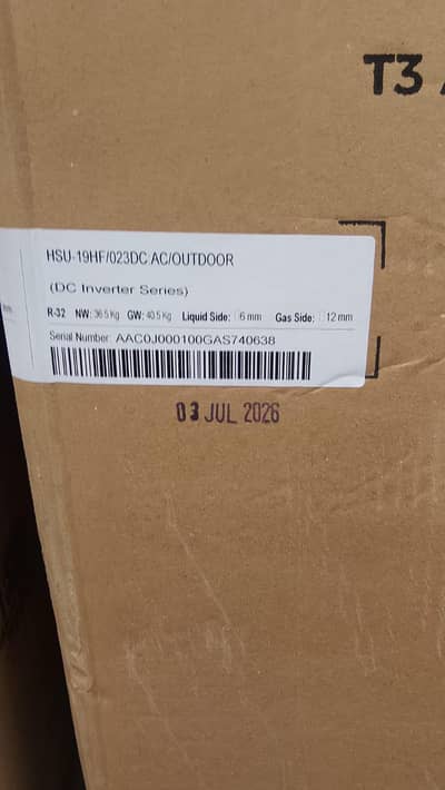haier 19hfc ac box pack with 5 year parts warranty and warranty card