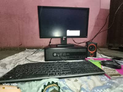 Dell monitor, HP CPU, Dell keyboard, mouse and with speakers
