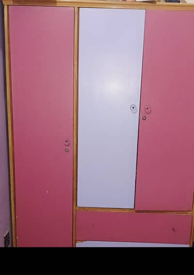 3 Door Wooden Wardrobe / Almari
