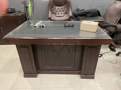 Pair of 2 Heavy Duty Manager Table with Side Table glass Top