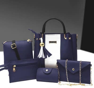 Premium 5-Piece Women's  Handbag Set blue or green