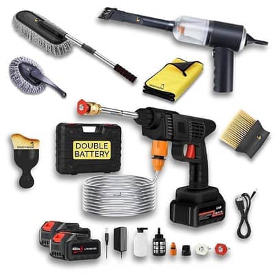 Cordless Pressure Washer Gun Double Battery 48V | Car Bike wash high