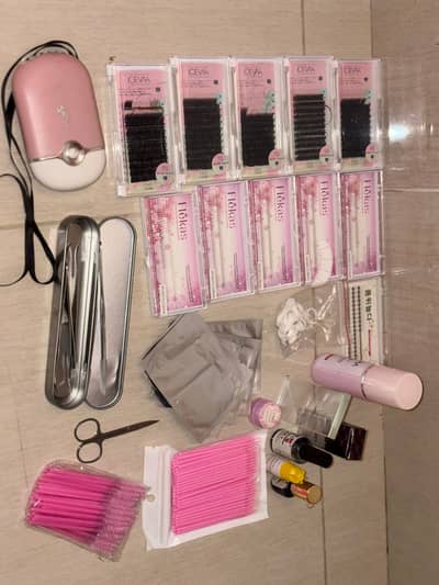 Eyelash extensions, false lashes, permanent lash extensions kit set