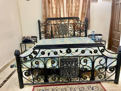 Full master size bed with side tables and dressing for sale