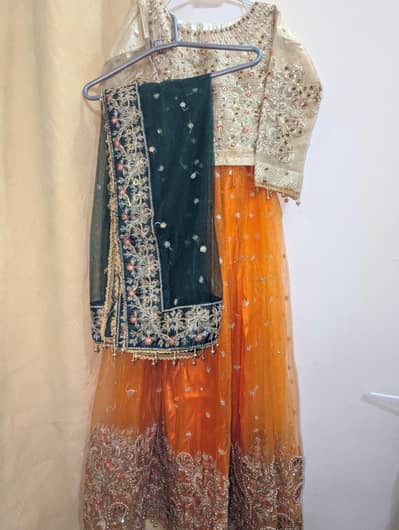 Lhenga Choli with iconic Bottle Green Dupatta