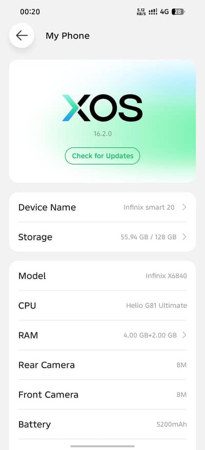 Infinix Smart 20 All okay