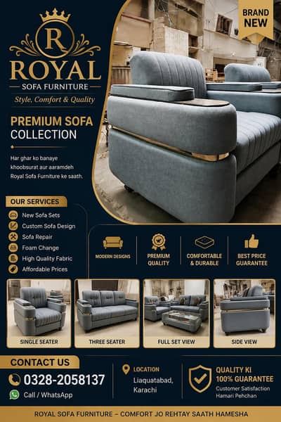 Modern Luxury Sofa Set | Brand New | Royal Sofa Furniture | Karachi